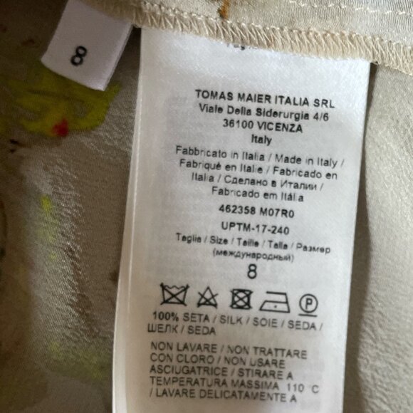 Tomas Maier Pre-Fall 2017 Vogue Collection Floral Silk Blouse Women's 8 Beige Re - Picture 6 of 6